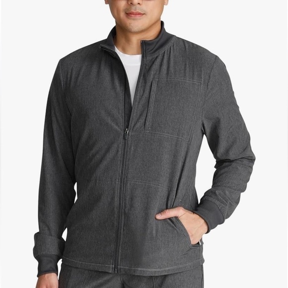 NWT Cherokee Certainty Scrub Jacket Men’s XL Graphite Gray Full Zip Scrubs New - Picture 1 of 9
